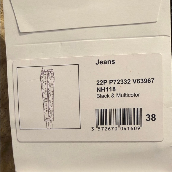 Chanel Logo Print Jeans Black Multicolor Denim NWT Size 38 FR / US 6 - Picture 5 of 12